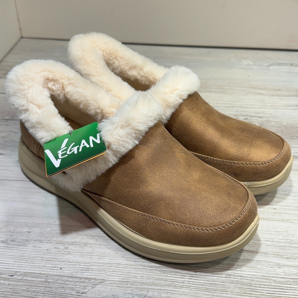 Skechers Cozy Escape Hands Free Slip Ins Slippers Women's Size 6 Vegan Chestnut